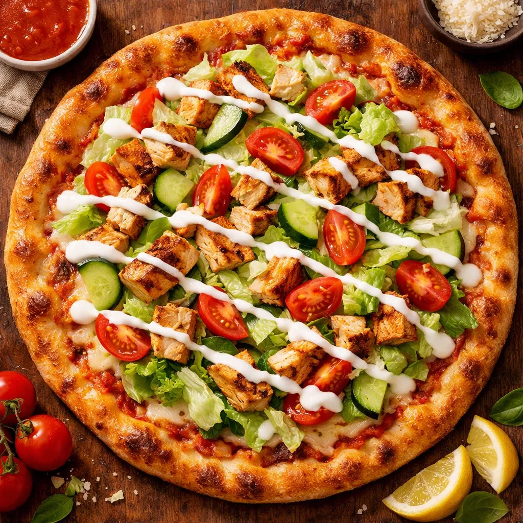 Salad Pizza with Chicken